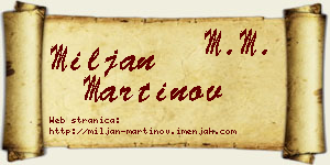 Miljan Martinov vizit kartica